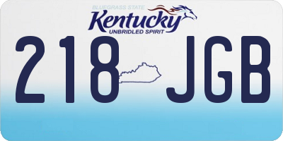 KY license plate 218JGB