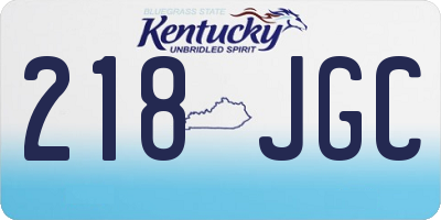 KY license plate 218JGC