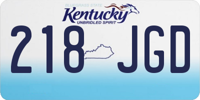 KY license plate 218JGD