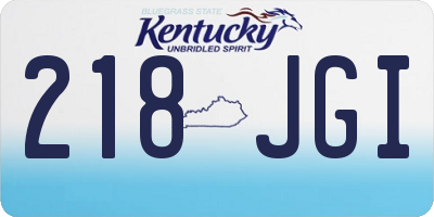 KY license plate 218JGI