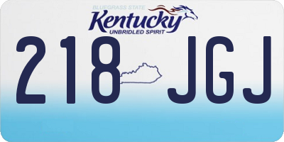KY license plate 218JGJ