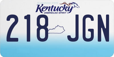 KY license plate 218JGN