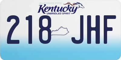 KY license plate 218JHF