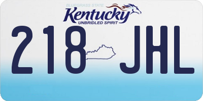 KY license plate 218JHL