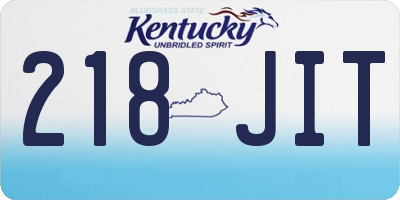 KY license plate 218JIT