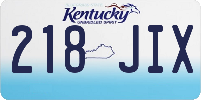 KY license plate 218JIX