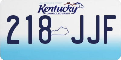 KY license plate 218JJF