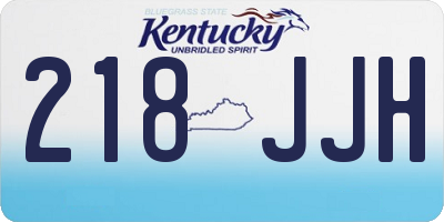 KY license plate 218JJH
