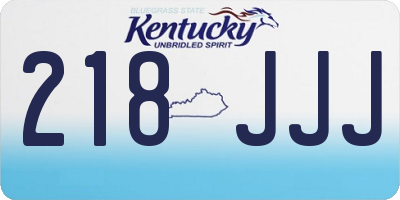 KY license plate 218JJJ