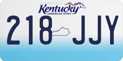 KY license plate 218JJY