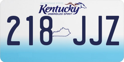 KY license plate 218JJZ