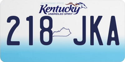 KY license plate 218JKA