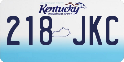 KY license plate 218JKC