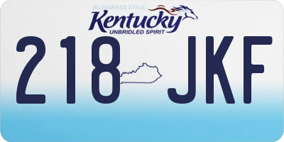 KY license plate 218JKF