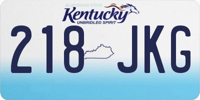 KY license plate 218JKG