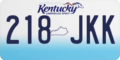 KY license plate 218JKK