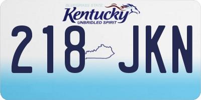 KY license plate 218JKN