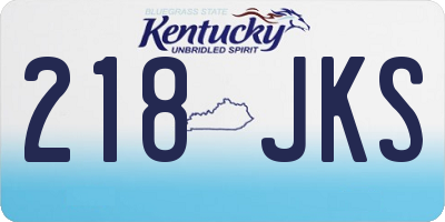 KY license plate 218JKS
