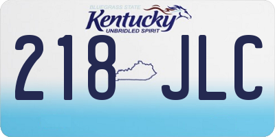 KY license plate 218JLC