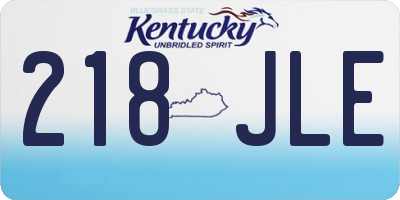 KY license plate 218JLE