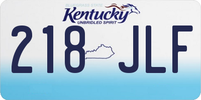KY license plate 218JLF