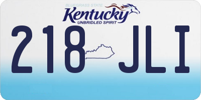 KY license plate 218JLI