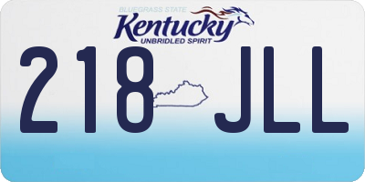 KY license plate 218JLL