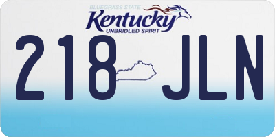 KY license plate 218JLN