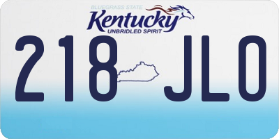 KY license plate 218JLO
