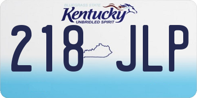 KY license plate 218JLP