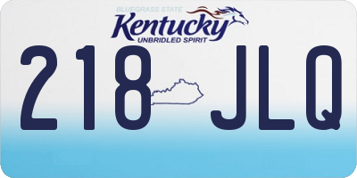 KY license plate 218JLQ