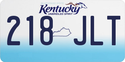 KY license plate 218JLT