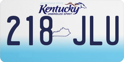 KY license plate 218JLU