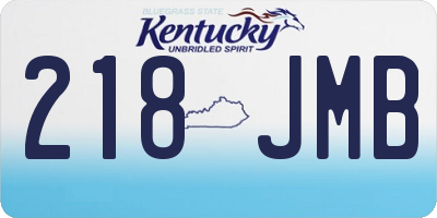 KY license plate 218JMB