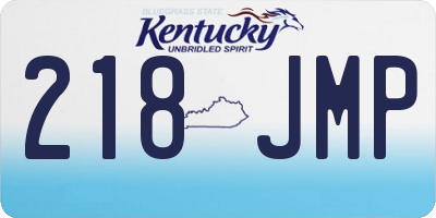 KY license plate 218JMP