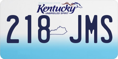 KY license plate 218JMS