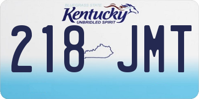 KY license plate 218JMT