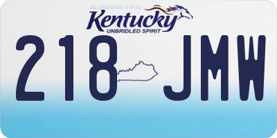 KY license plate 218JMW