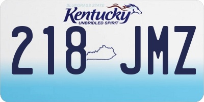 KY license plate 218JMZ