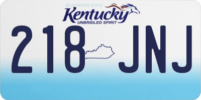 KY license plate 218JNJ
