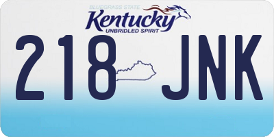KY license plate 218JNK
