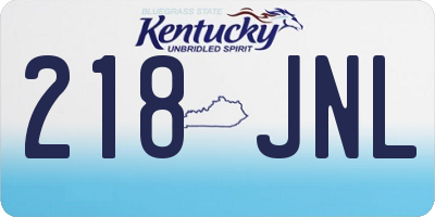 KY license plate 218JNL