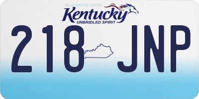 KY license plate 218JNP