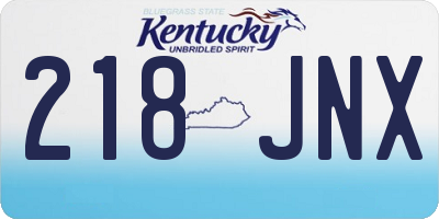 KY license plate 218JNX