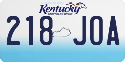 KY license plate 218JOA
