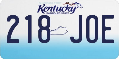 KY license plate 218JOE