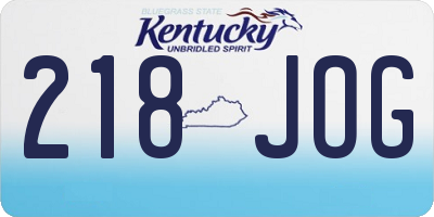 KY license plate 218JOG