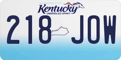 KY license plate 218JOW