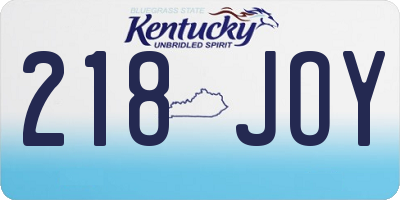 KY license plate 218JOY