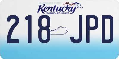 KY license plate 218JPD